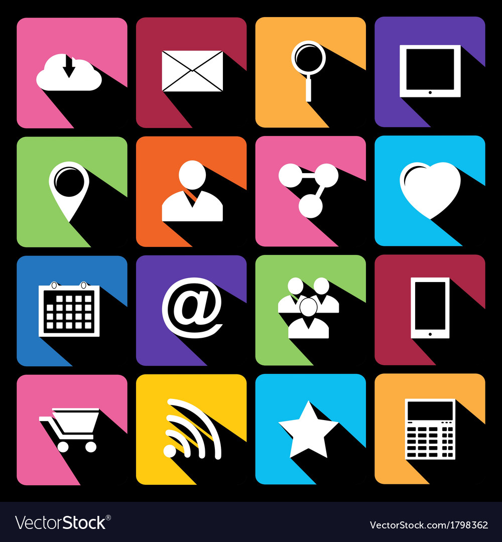 Web icons set in flat design