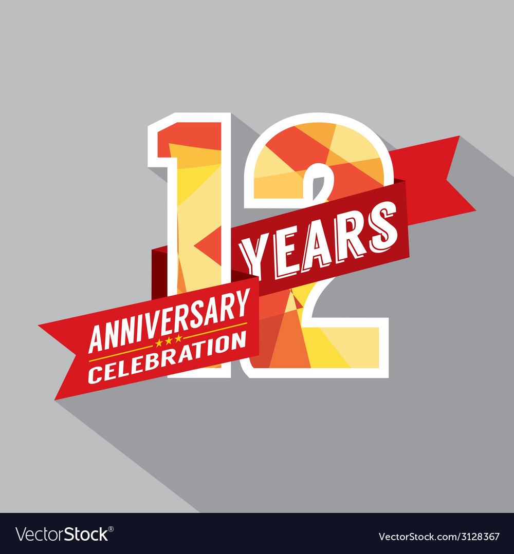 12th year anniversary celebration design Vector Image