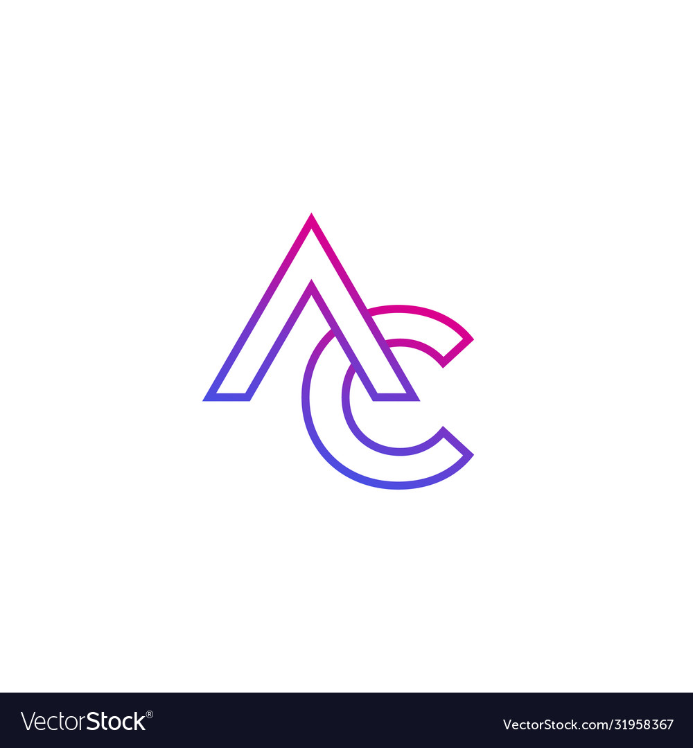 Ac monogram line logo Royalty Free Vector Image
