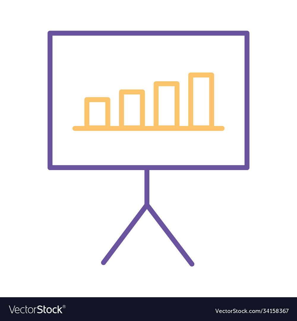 Bars chart in board line style icon design