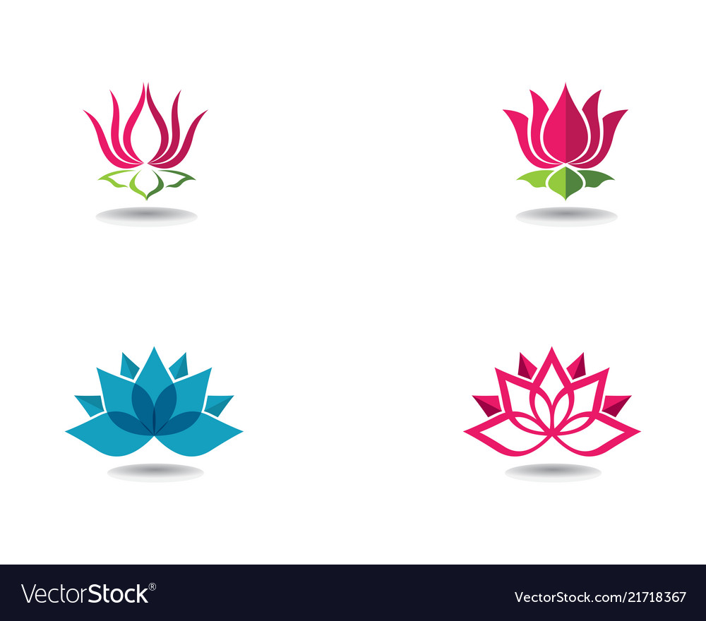 Beauty lotus flowers design logo template icons