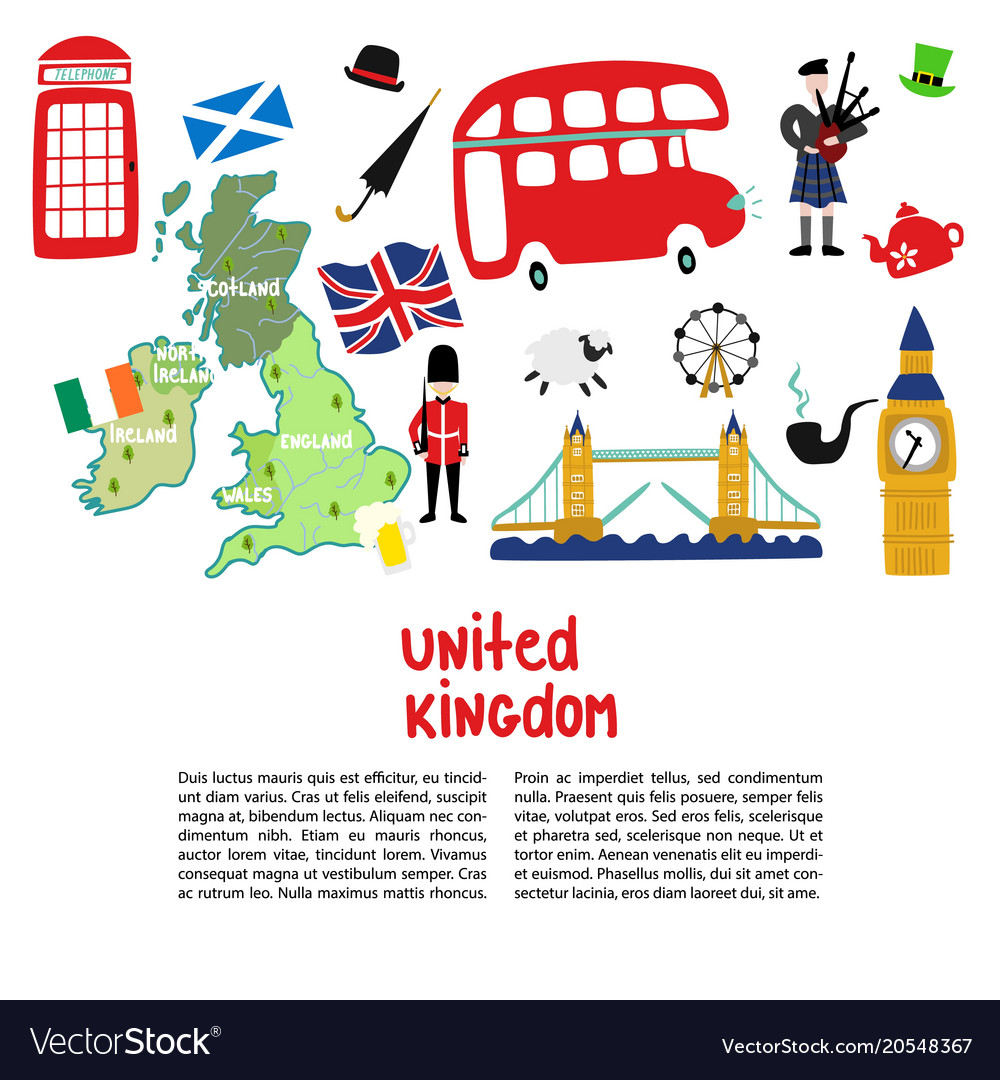 British london symbols poster template