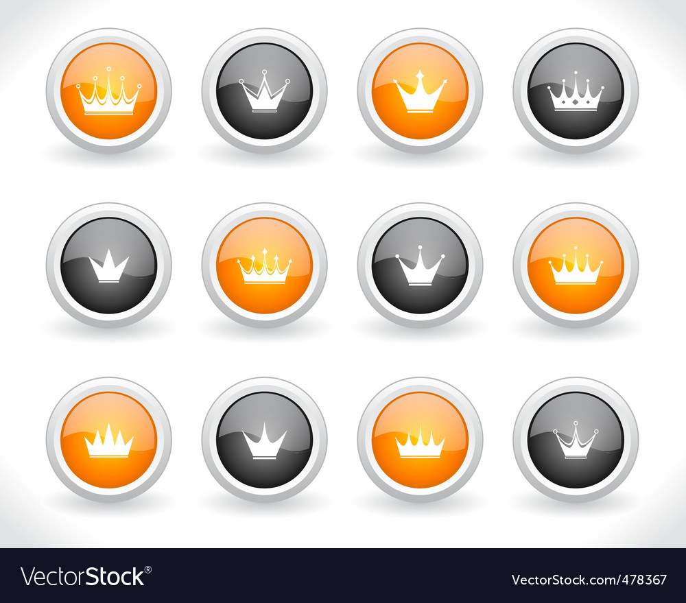 Buttons for web with crowns
