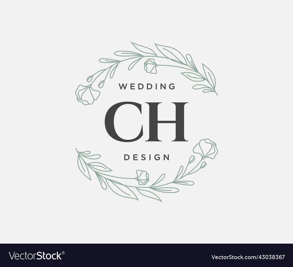 Ch Initialen Brief Hochzeit Monogramm Logos