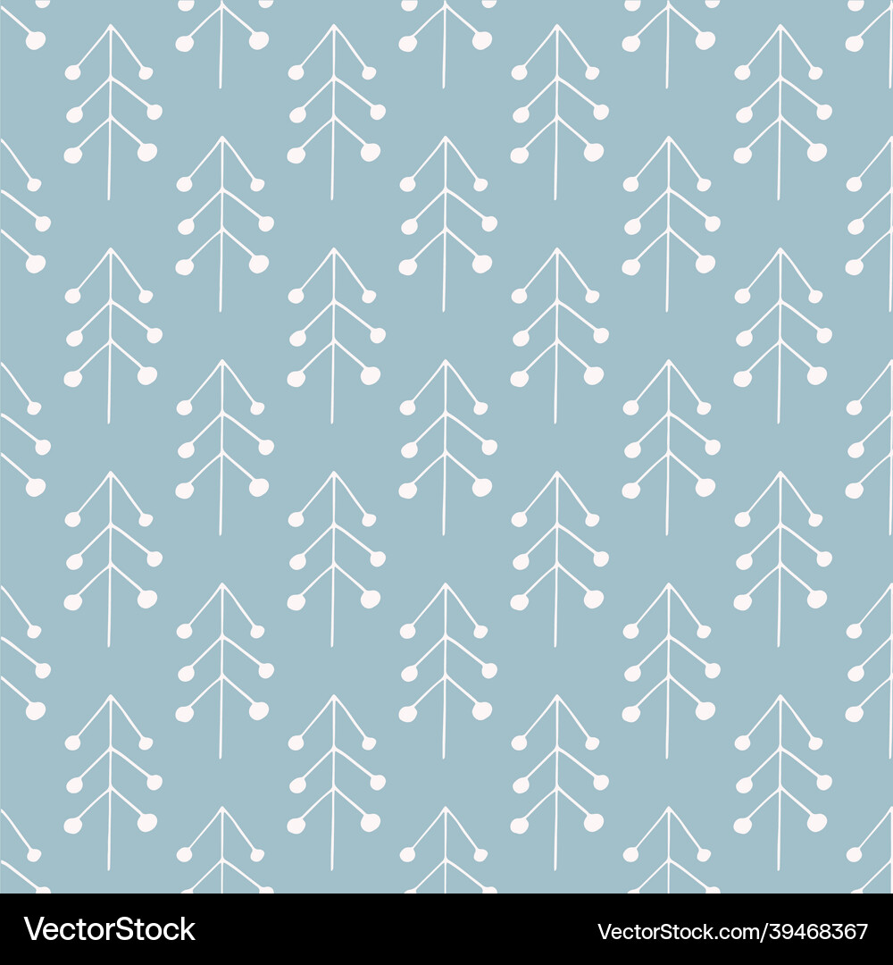 Christmas trees seamless pattern hand drawn Vector Image