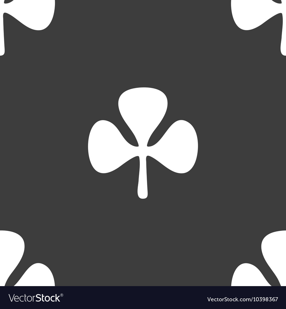 Clover sign seamless pattern on a gray background