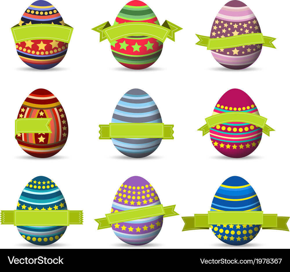 Easter eggs and happy easter Royalty Free Vector Image