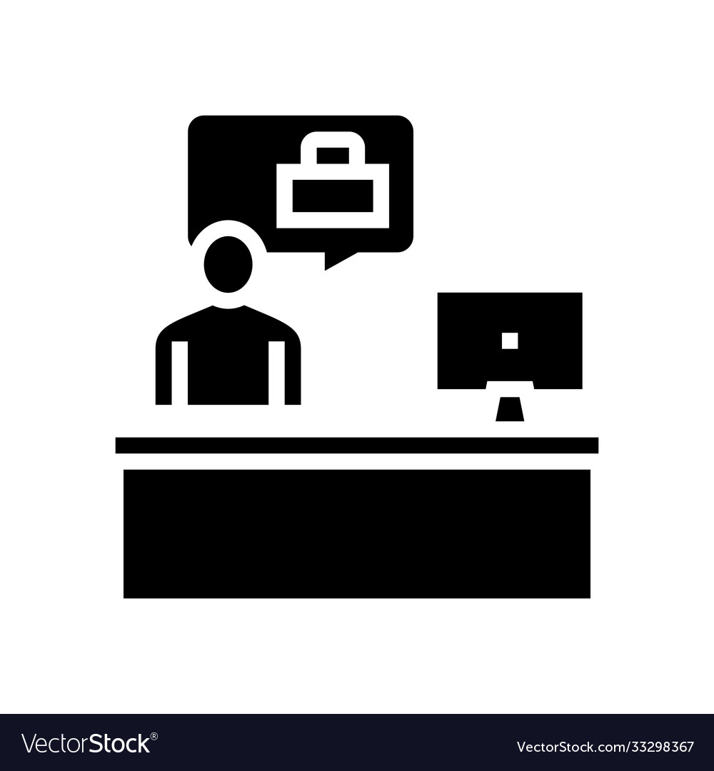 Employee working place glyph icon