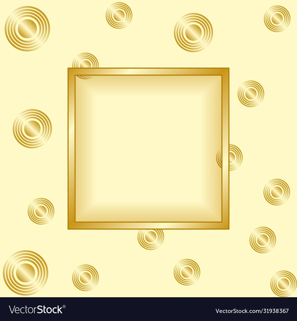 Golden background with square frame