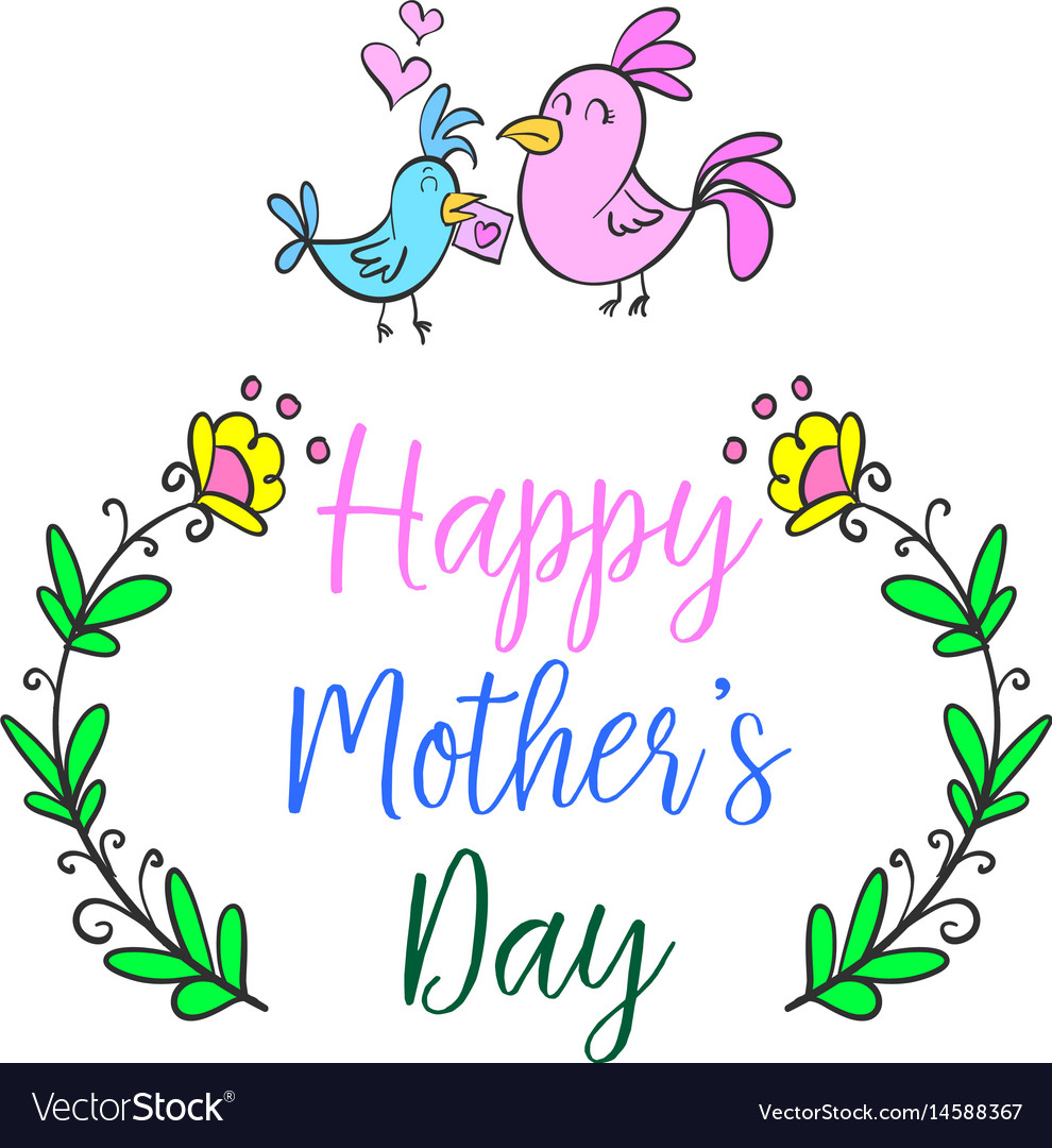 Happy mother day cartoon style