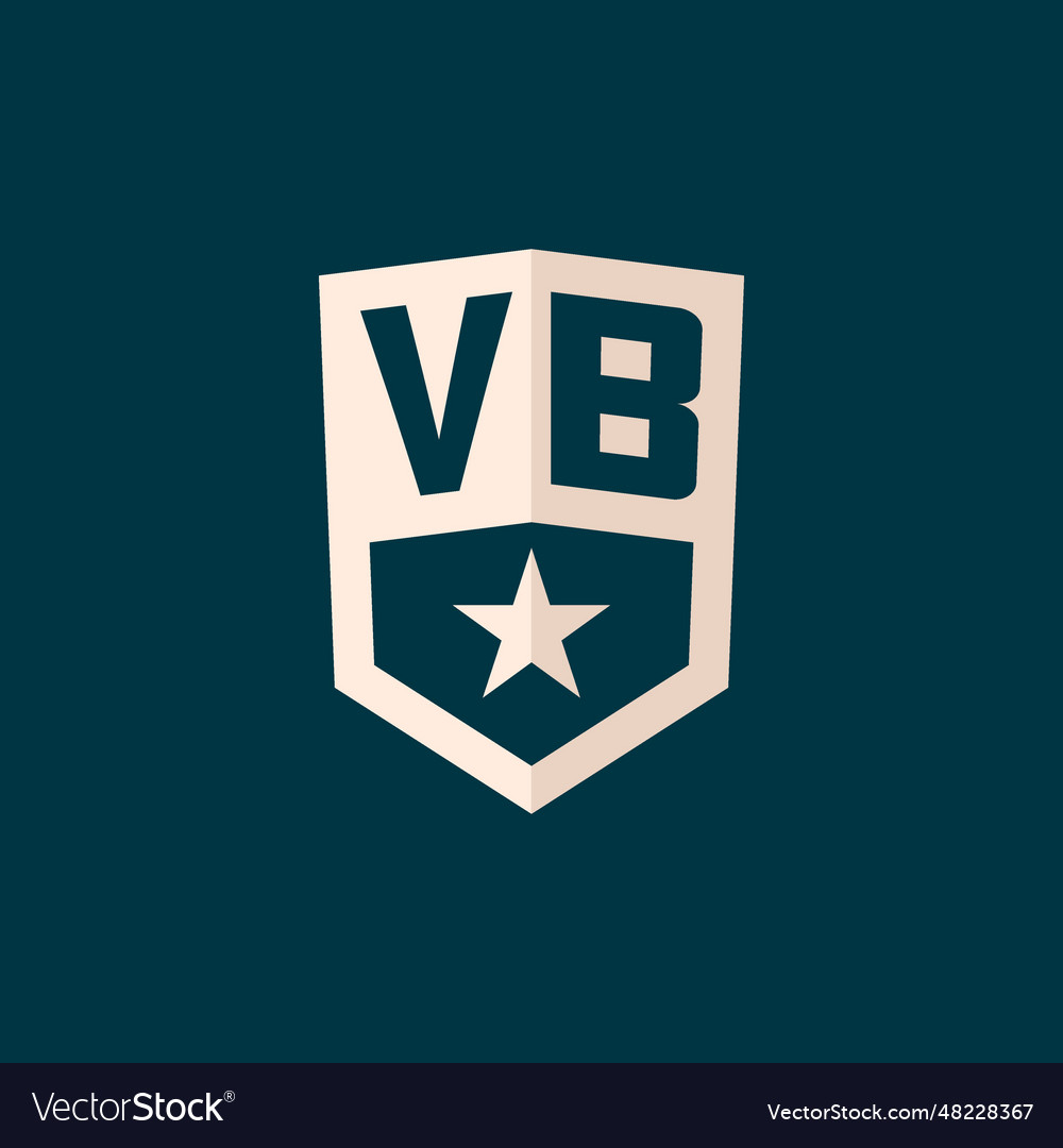 Initial vb logo star shield symbol with simple