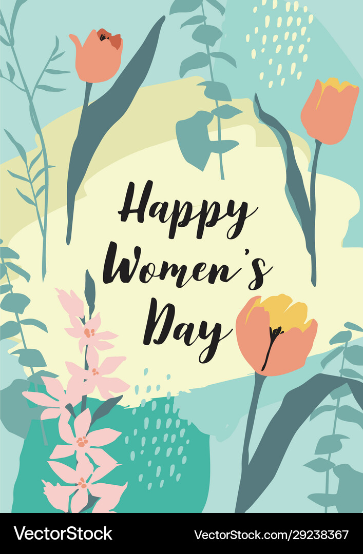 International women s day template with Royalty Free Vector