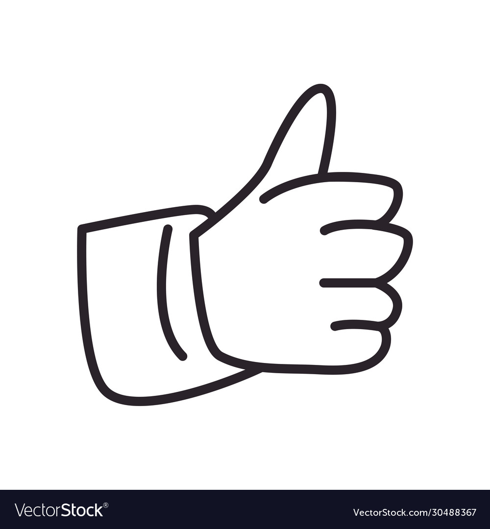 Isolated thumb up line style icon design