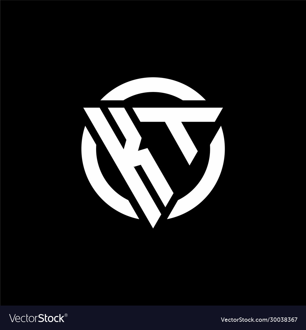 Kt logo with triangle shape and circle rounded