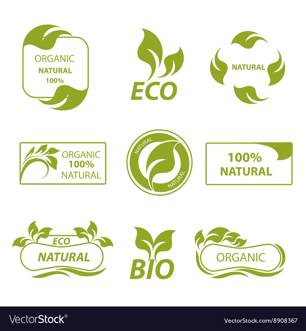 Labels eco products logo Royalty Free Vector Image