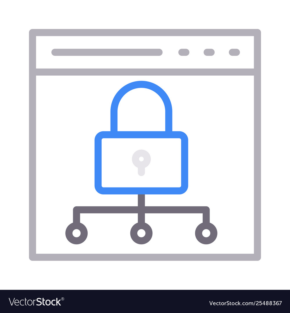 Lock network browser vector image Lock network browser