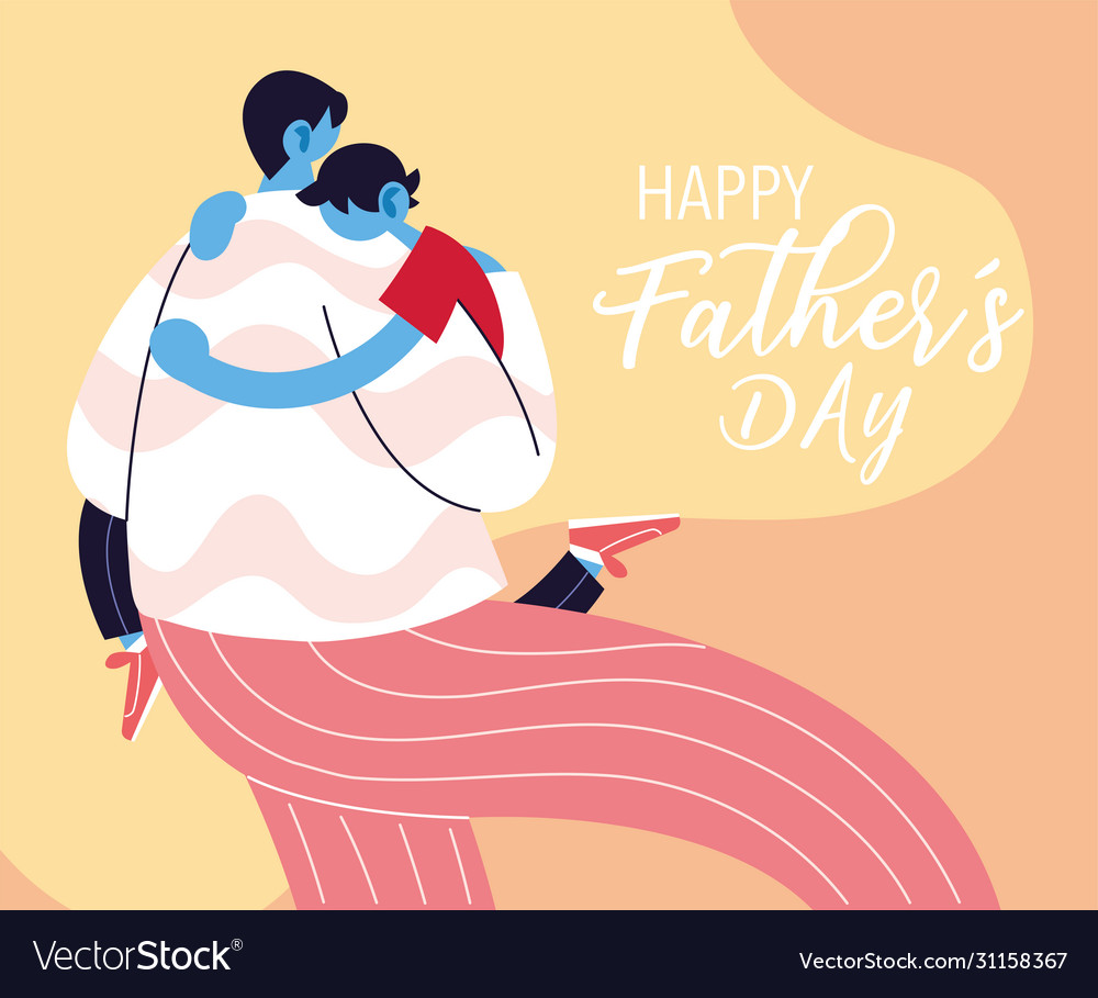 Man and son card happy father day