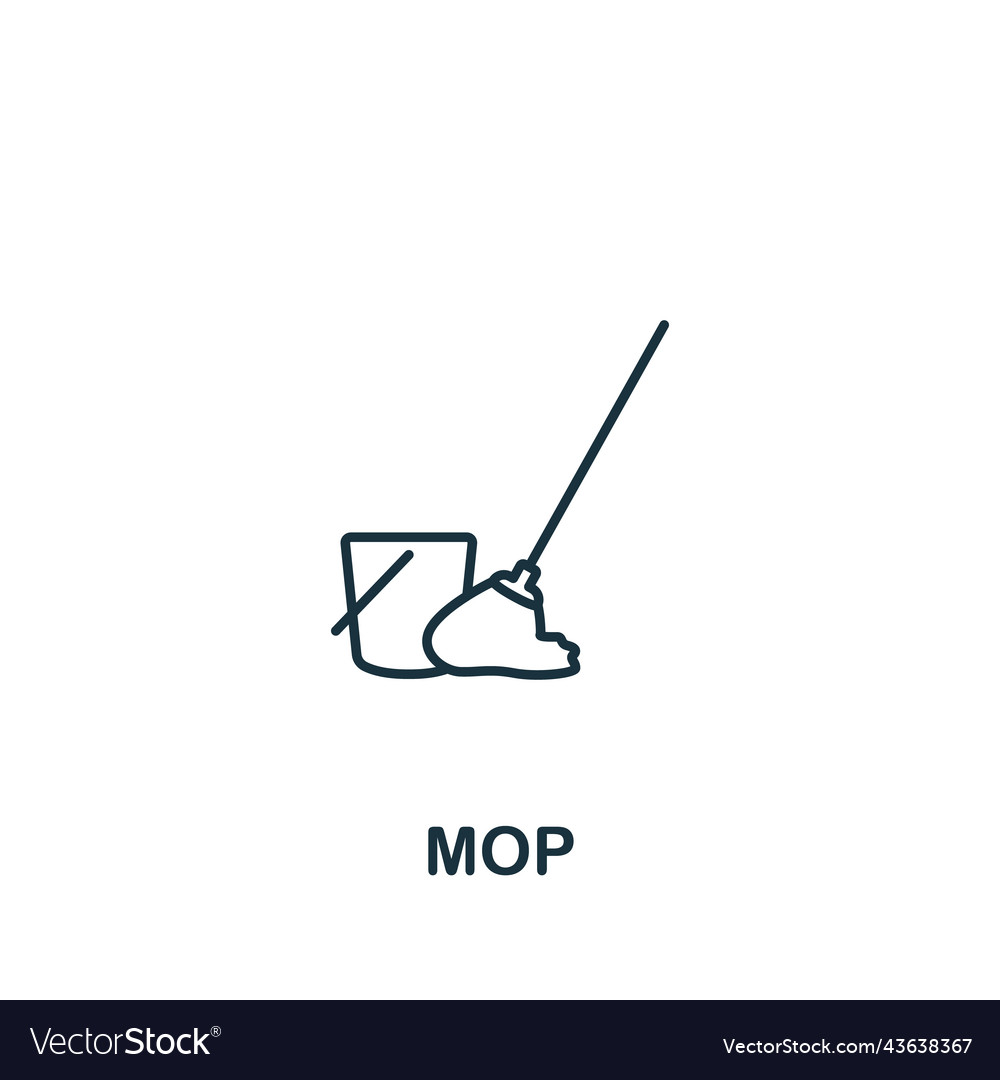 Mop icon line simple for templates web