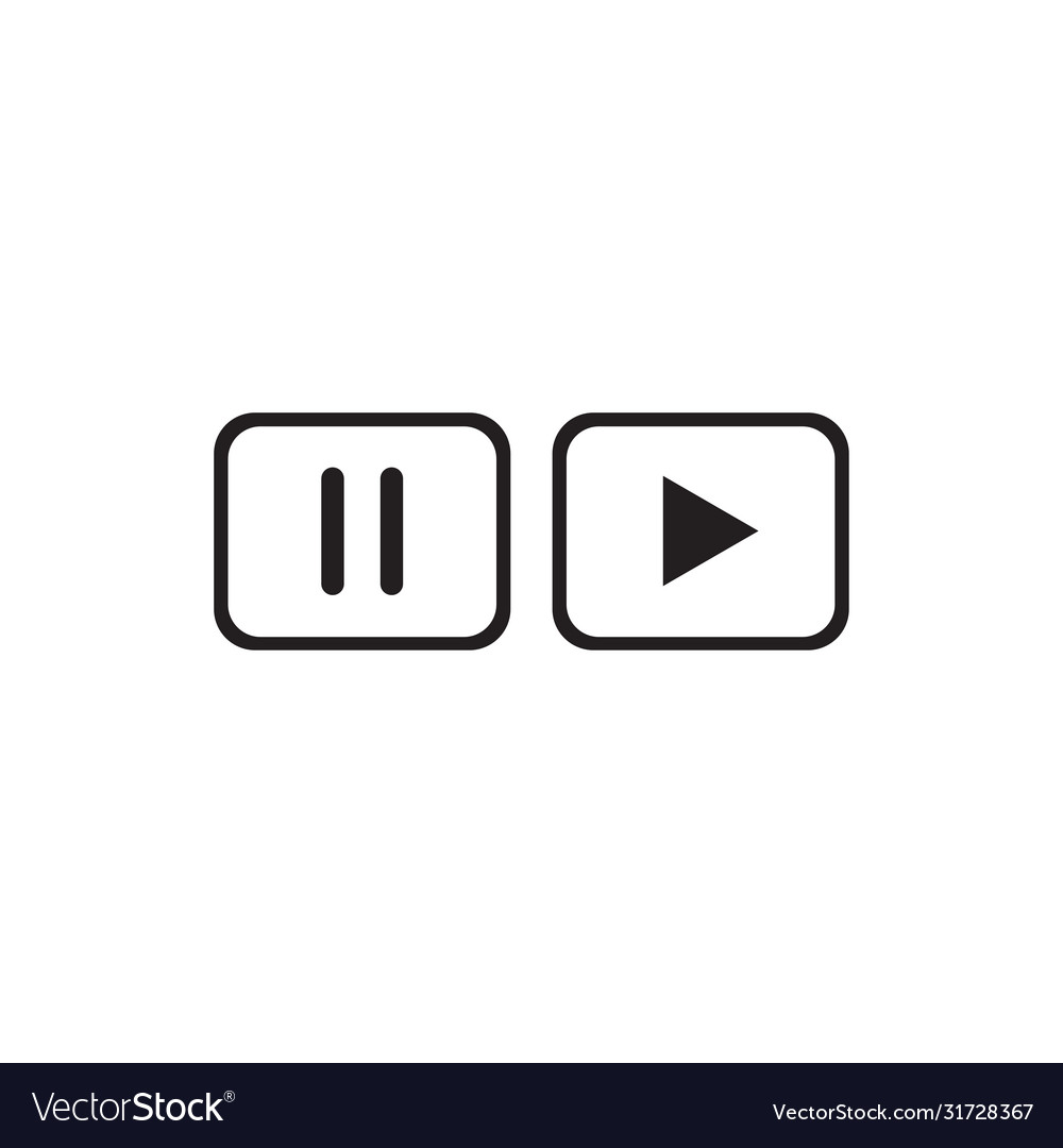 Pause play button icon simple sign for web site Vector Image Pause play button icon simple sign for web site