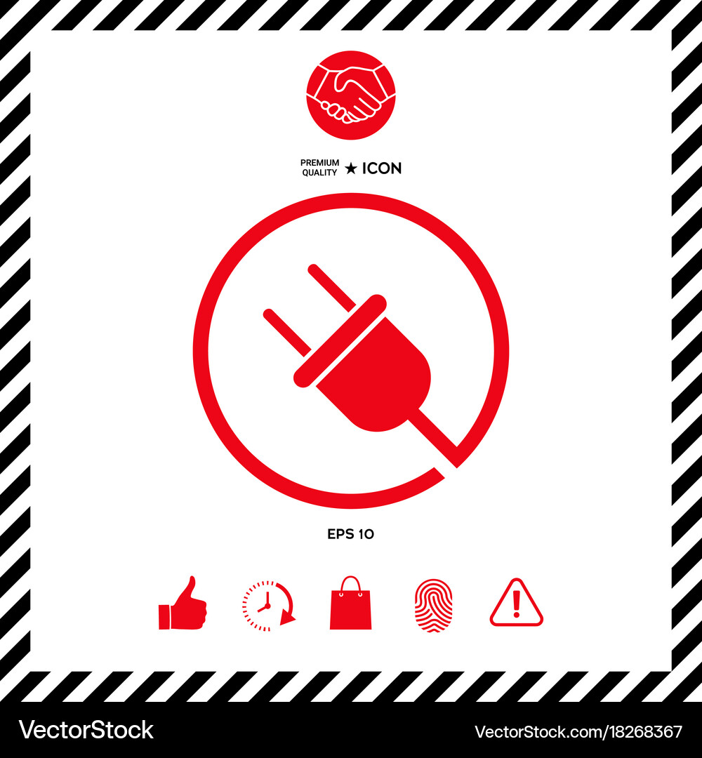 Plug in round icon Royalty Free Vector Image - VectorStock