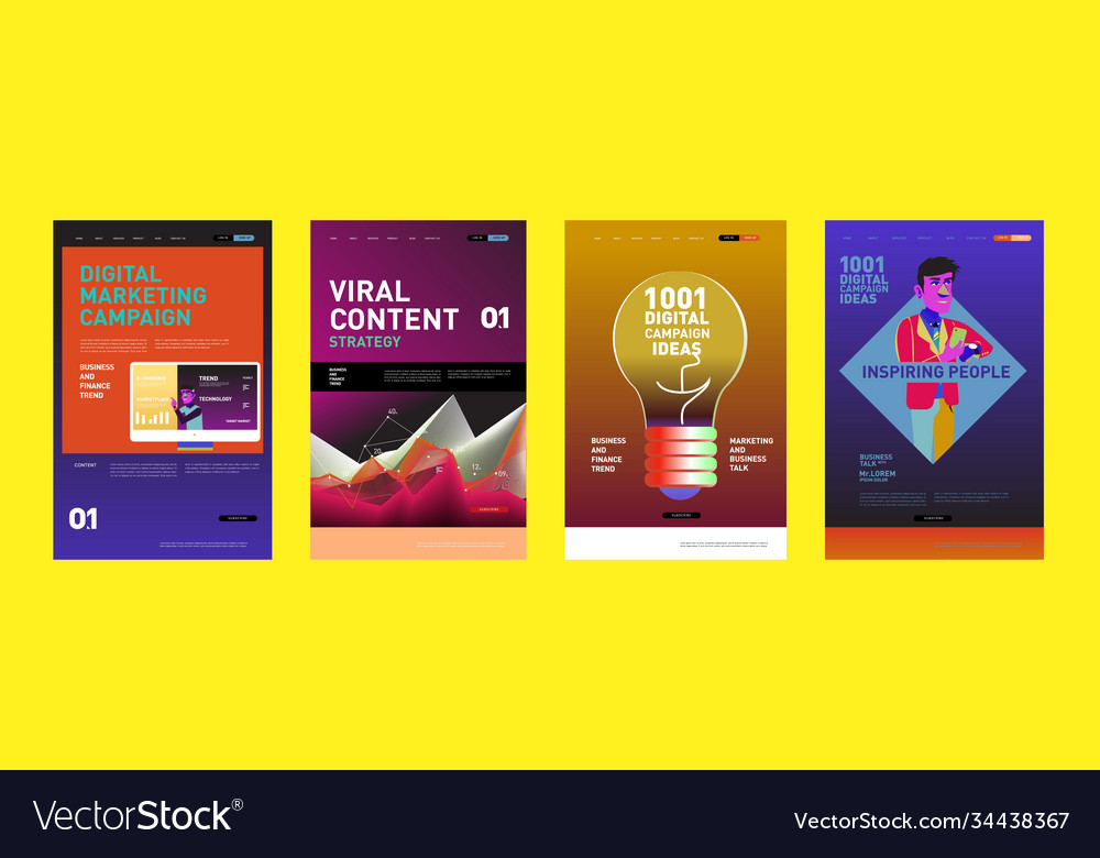 Presentation and website interface layout design Vector Image Presentation and website interface layout design