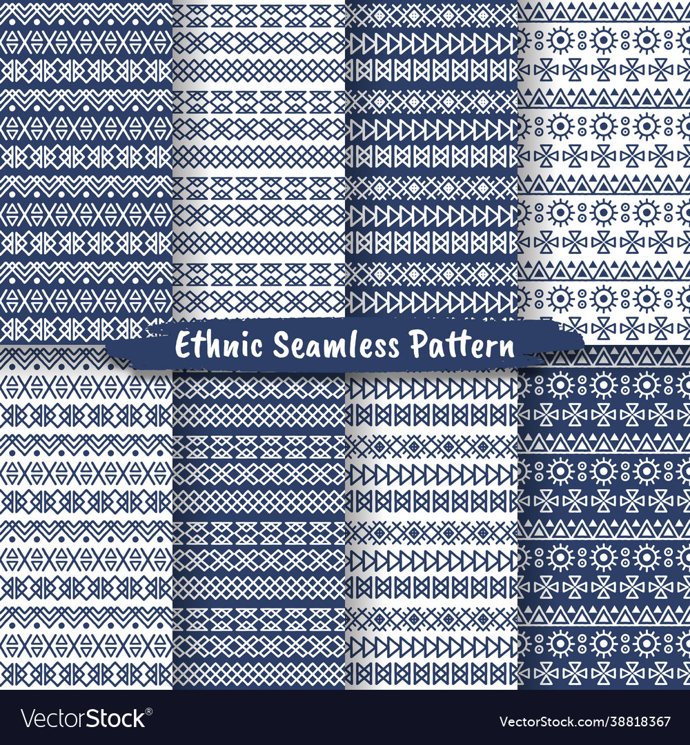 Set ethnic seamless pattern in native style