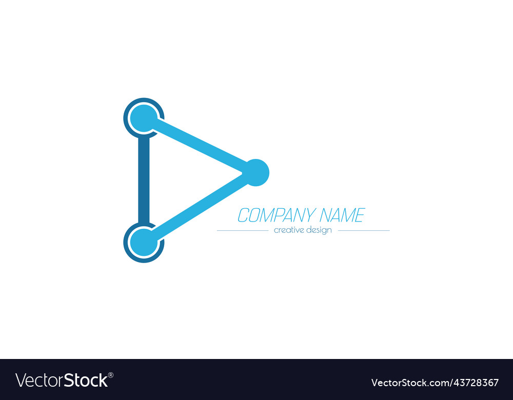 Two parts of the line are connected in a triangle vector image Two parts of the line are connected in a triangle