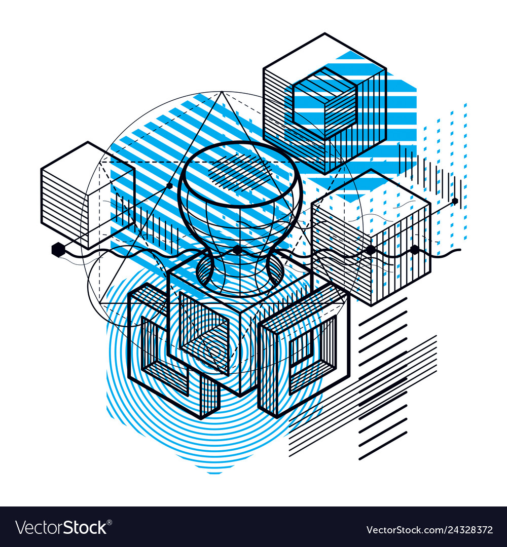 Abstract background with isometric elements Vector Image Abstract background with isometric elements