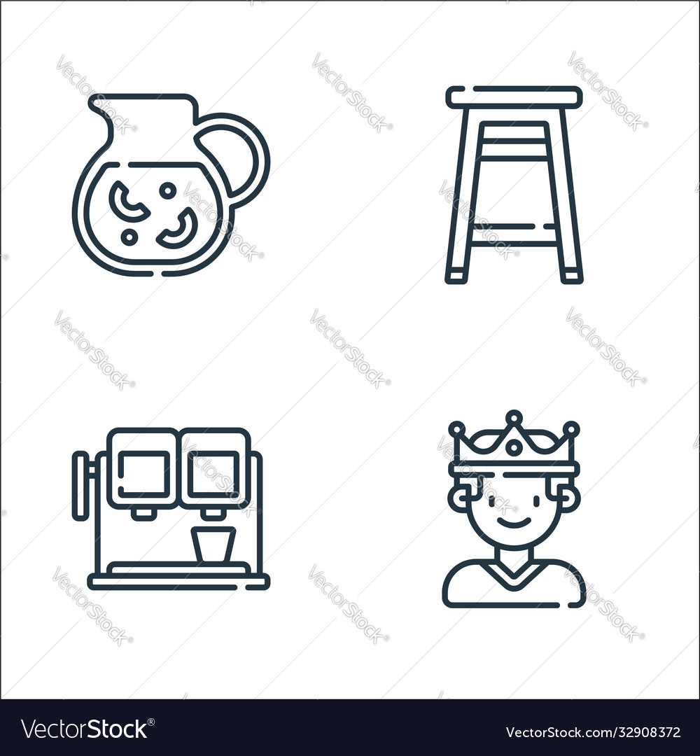 Bar line icons linear set quality