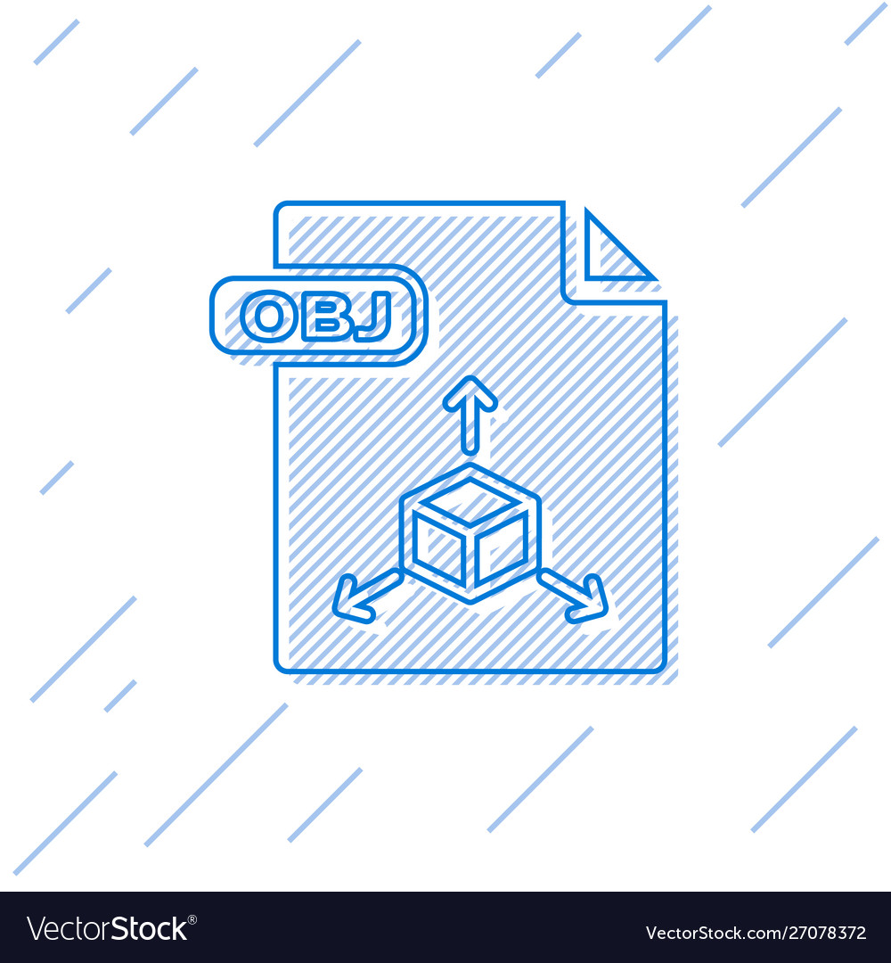 Blue line obj file document download button