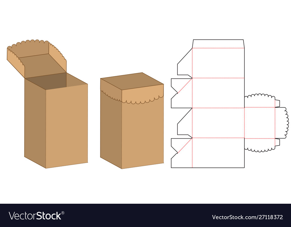 Box packaging die cut template design 3d mock-up Vector Image