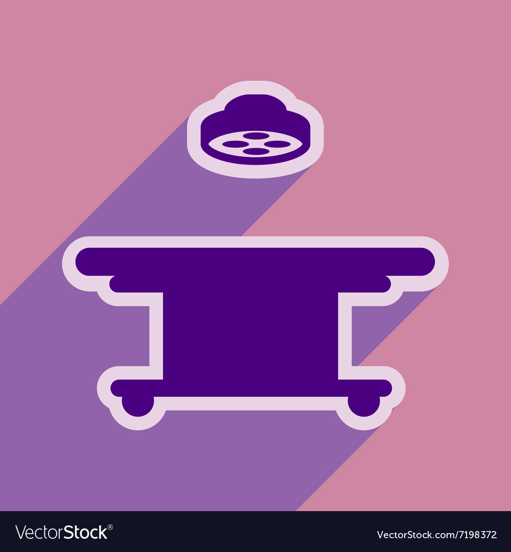 Icon of operating table in flat style