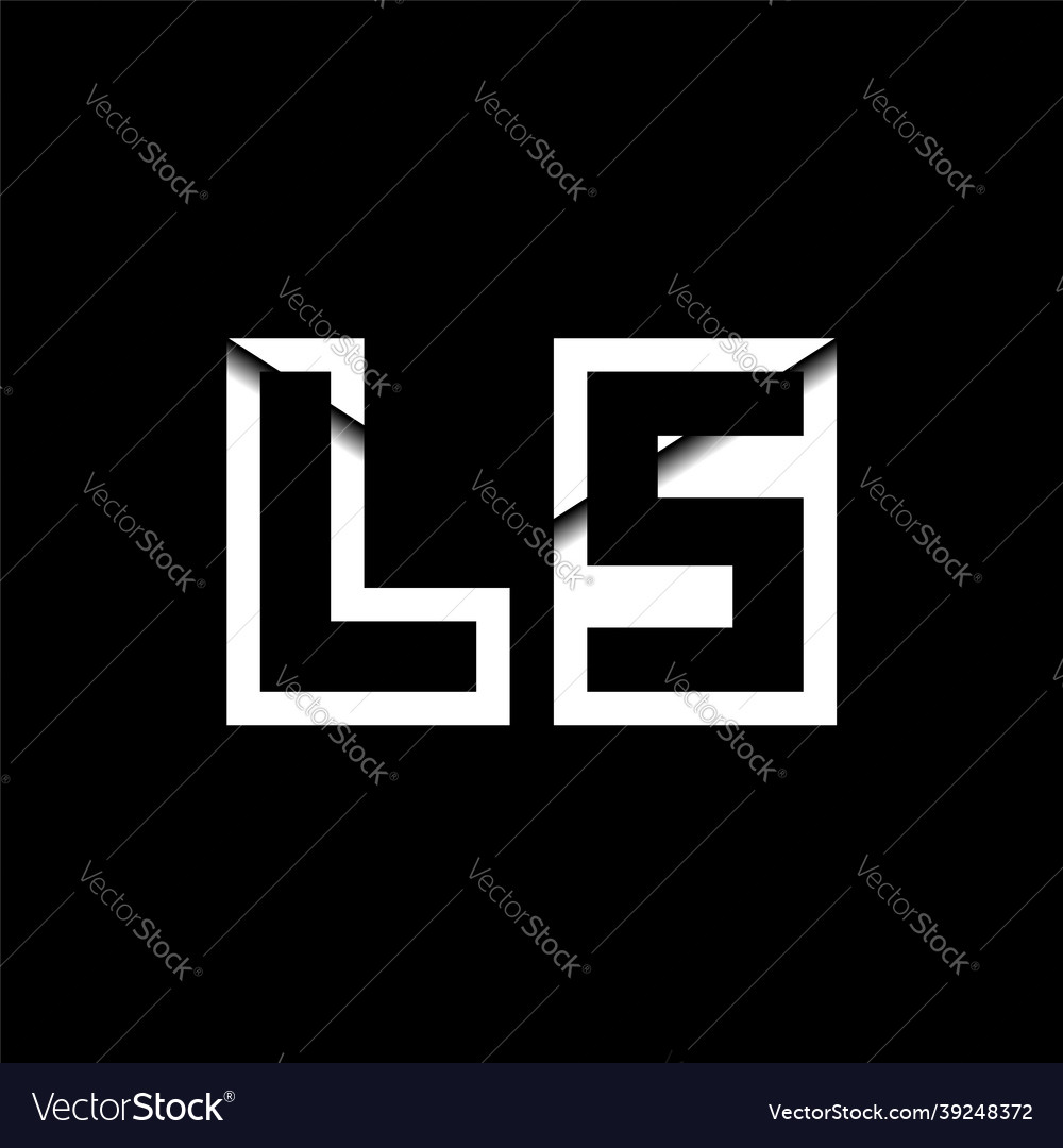 Ls monogram envelope shape style Vector Image Ls monogram envelope shape style