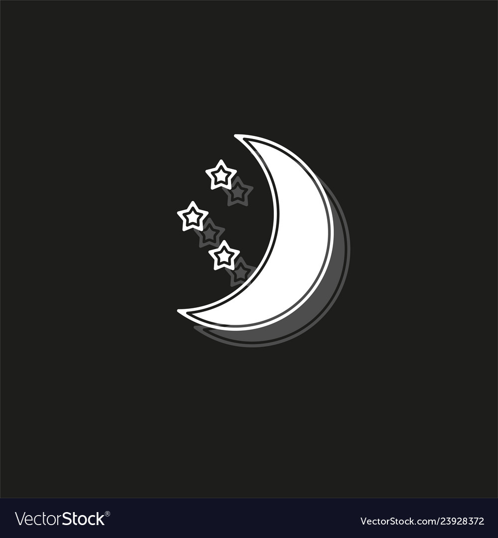 Moon star icons set night sleep isolated