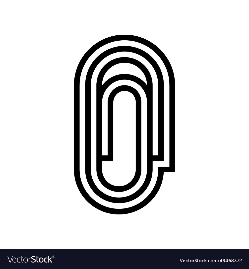 Paperclip attached file line icon vector image Paperclip attached file line icon
