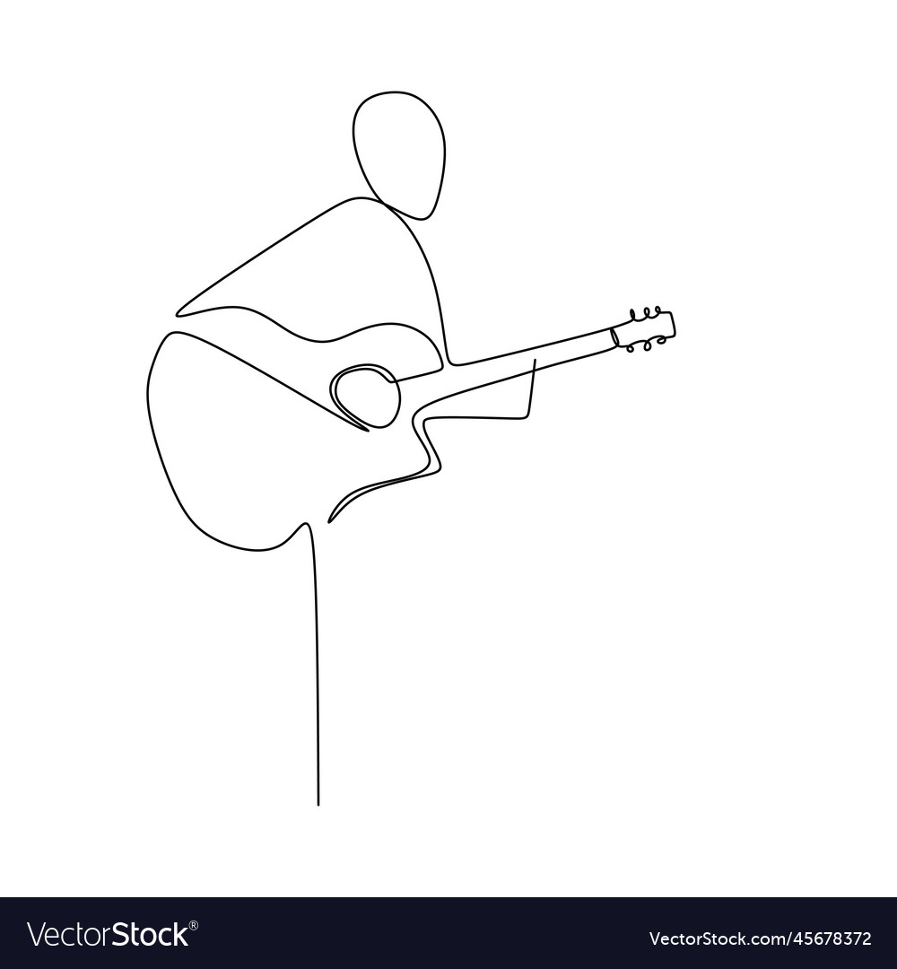 Person sing a song with acoustic classical guitar Vector Image