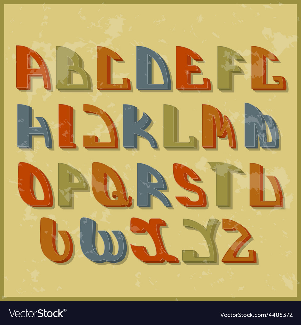 Retro styled font design elements