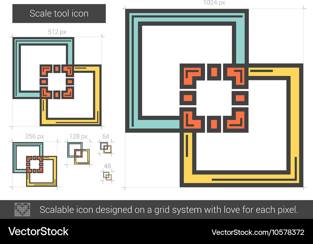 Scale tool line icon Royalty Free Vector Image