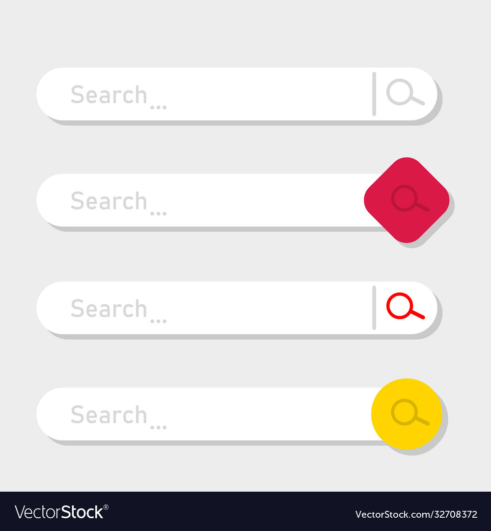 Search bar web site navigation isolated menu vector image Search bar web site navigation isolated menu