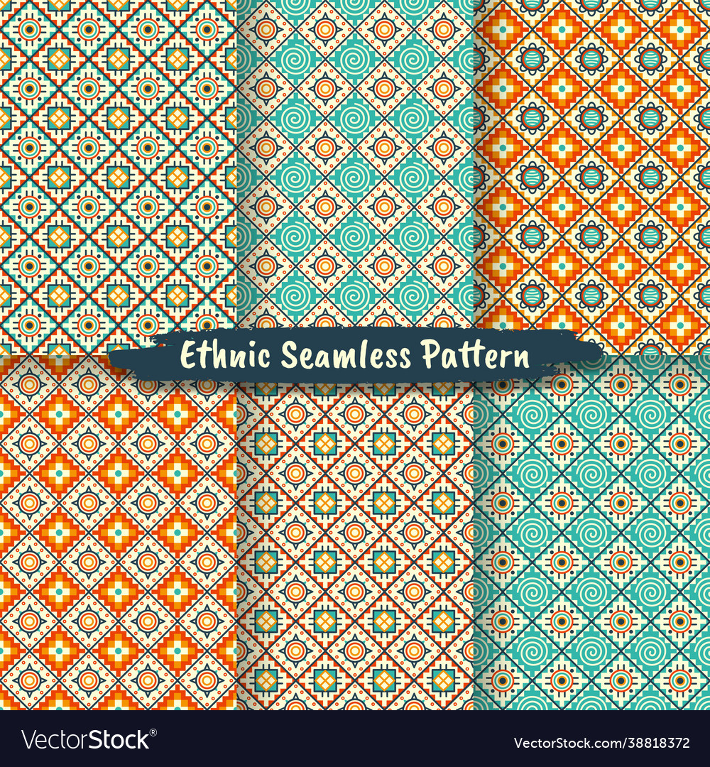 Set ethnic seamless pattern in native style