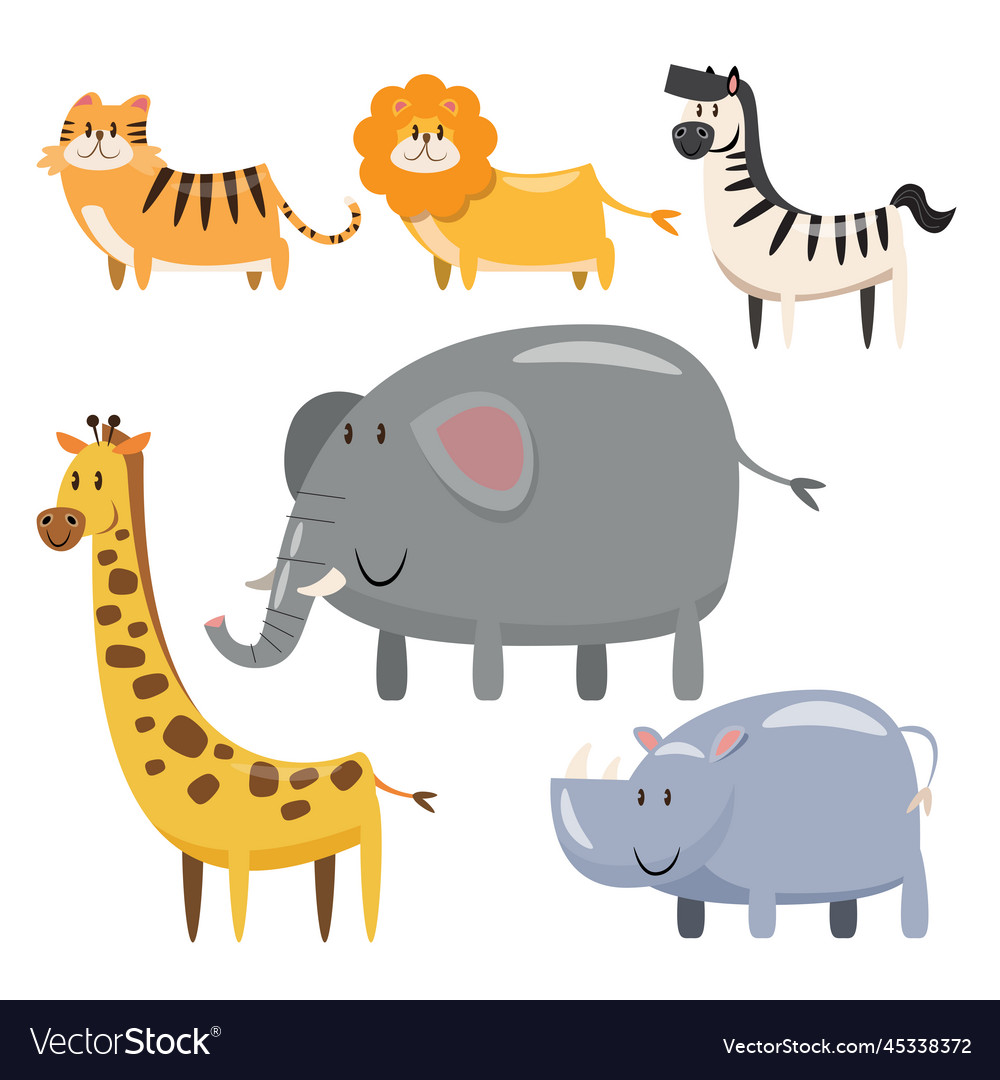 Set Of Animals Wildlife Character Royalty Free Vector Image Set Of Animals Wildlife Character Royalty Free Vector Image