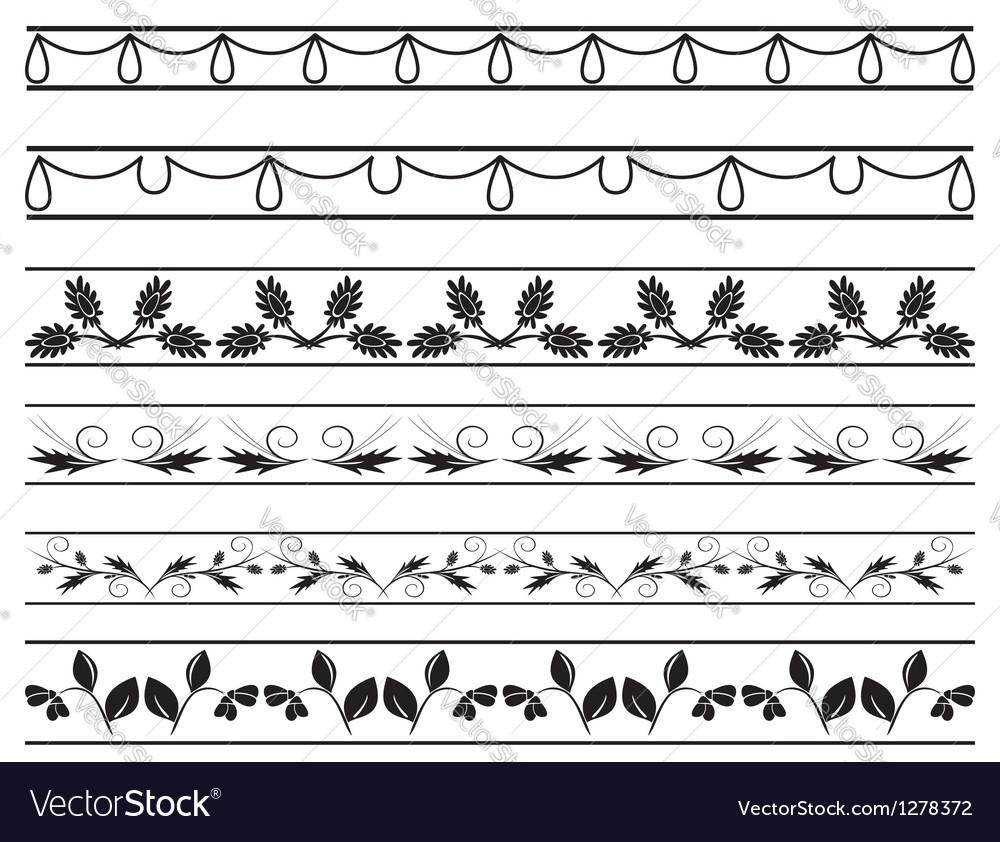 Set of floral borders