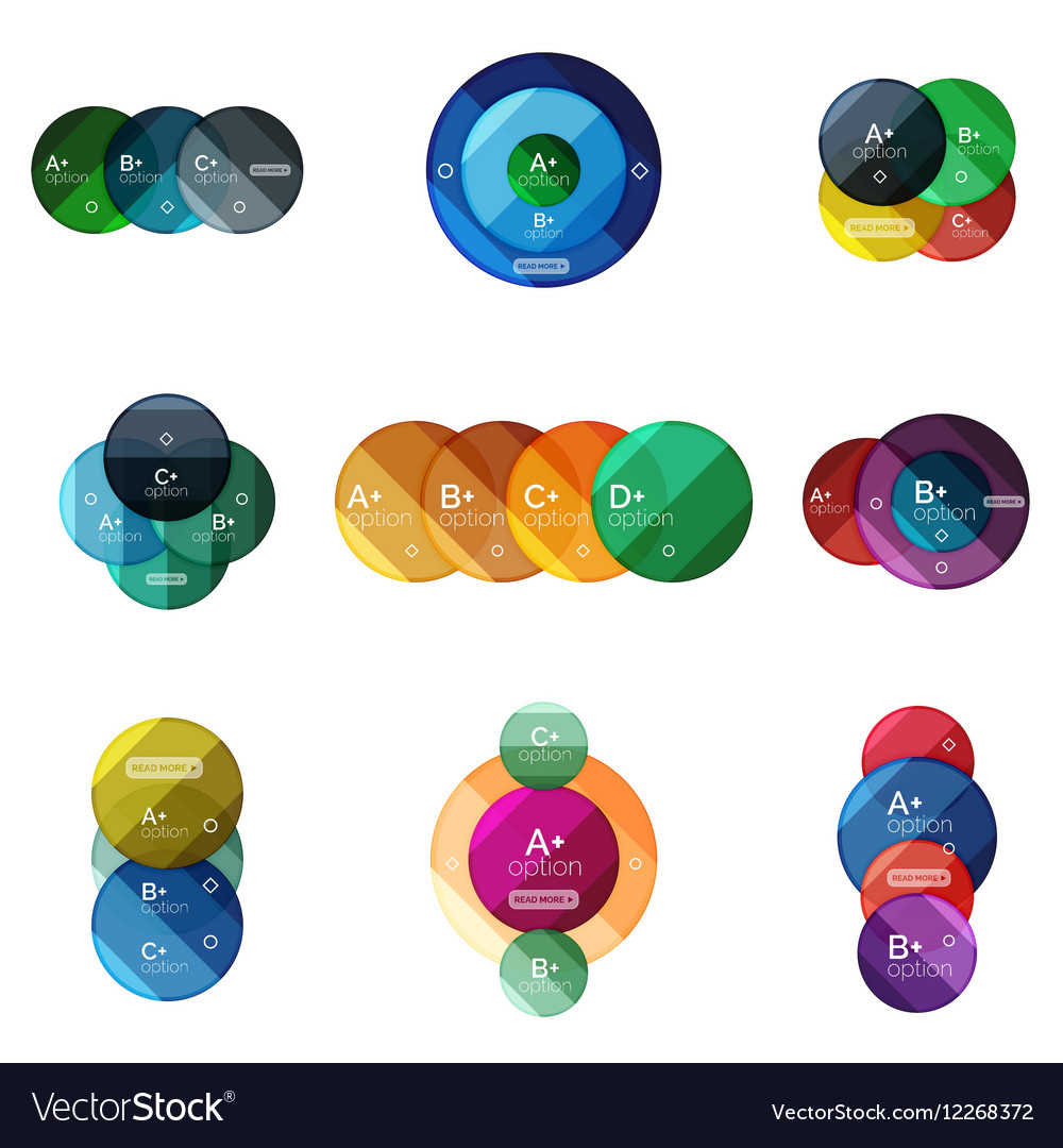 Set of round option diagram template for your data