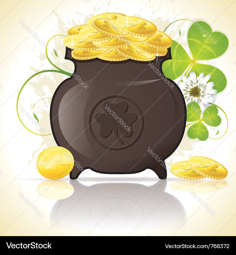 St patricks cauldron Royalty Free Vector Image