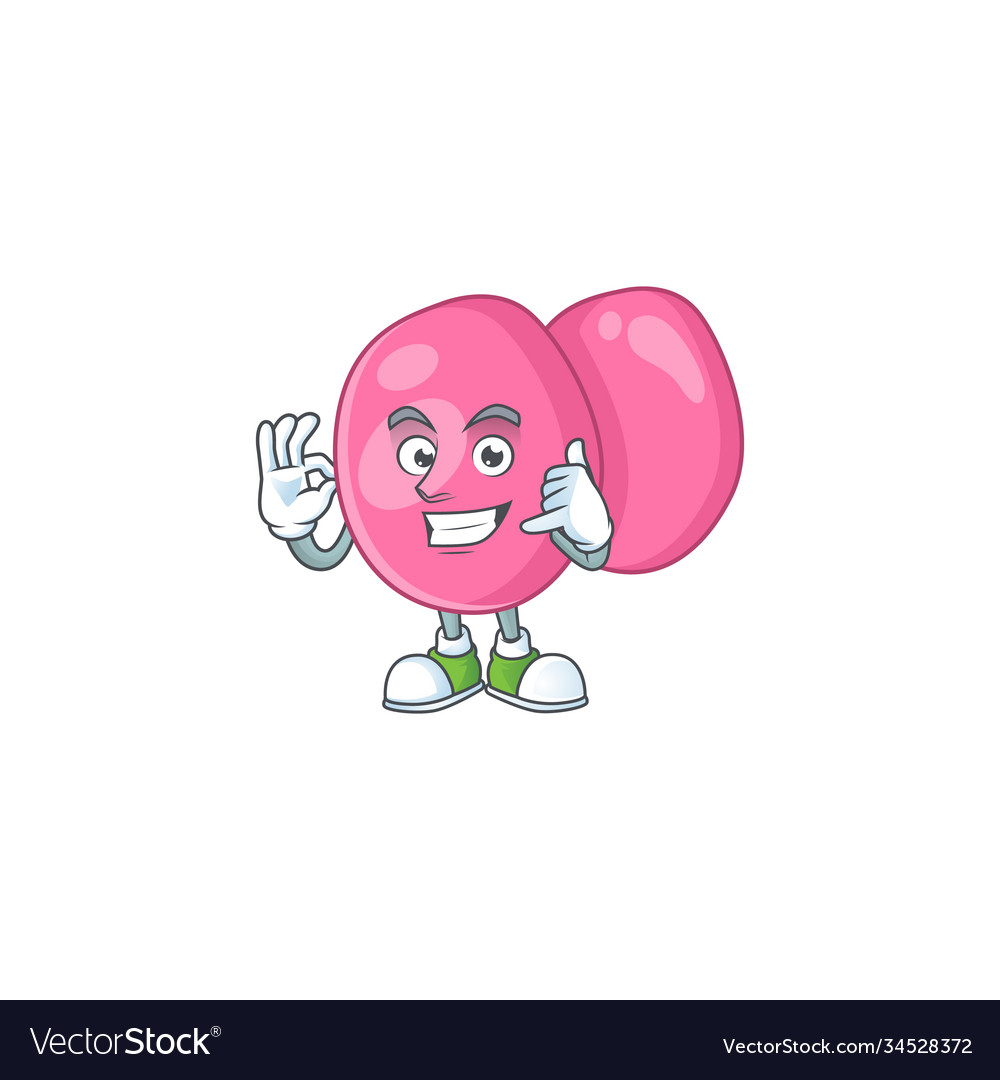 Streptococcus pyogenes mascot make a call gesture Vector Image Streptococcus pyogenes mascot make a call gesture