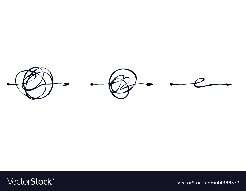 Tangle of lines unraveling the path vector image Tangle of lines unraveling the path