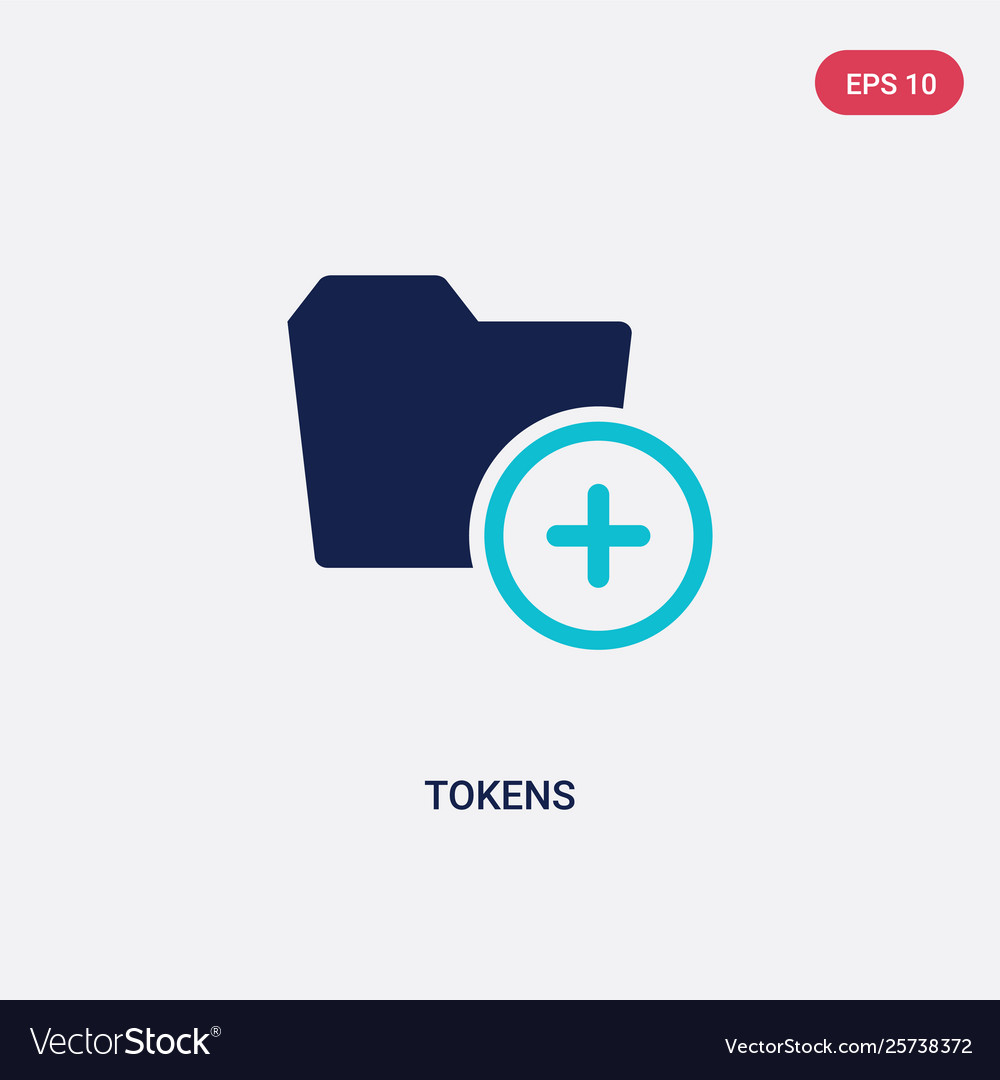 Two color tokens icon from files and folders vector image Two color tokens icon from files and folders