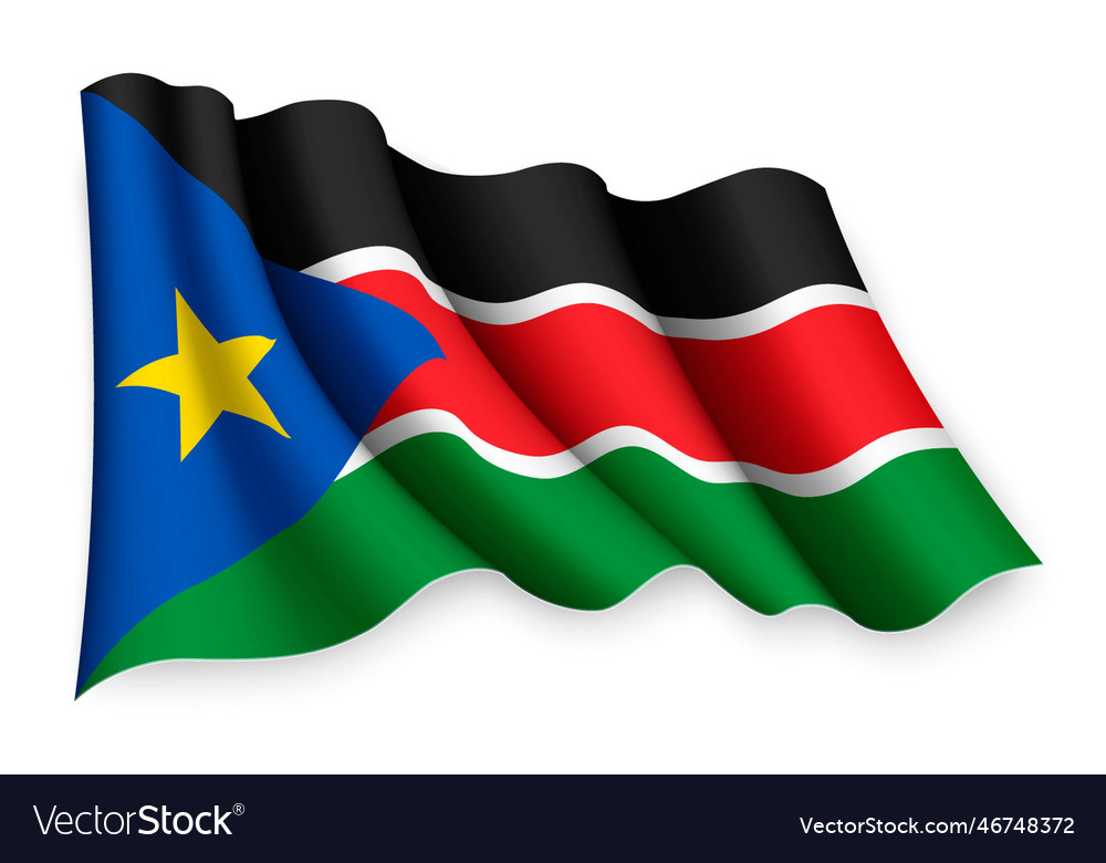 Waving flag of south sudan