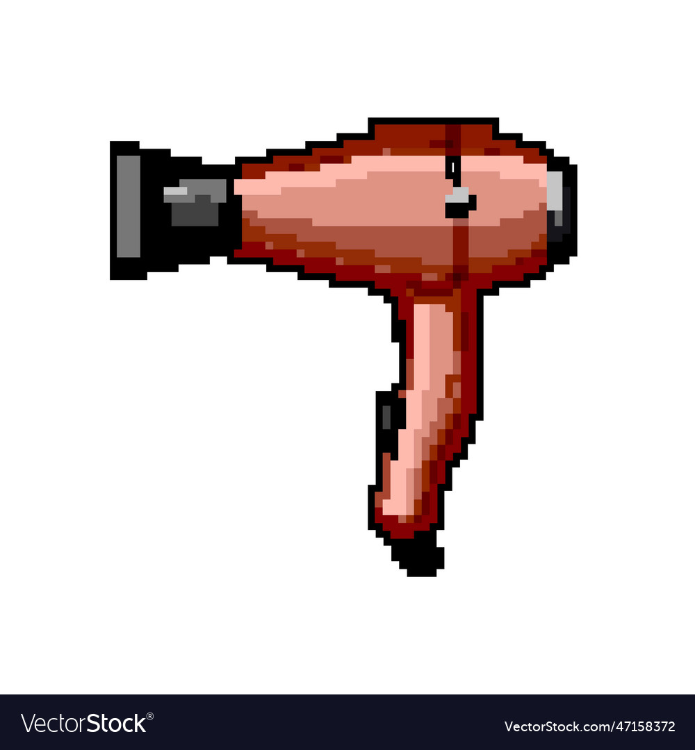 Woman hair dryer game pixel art