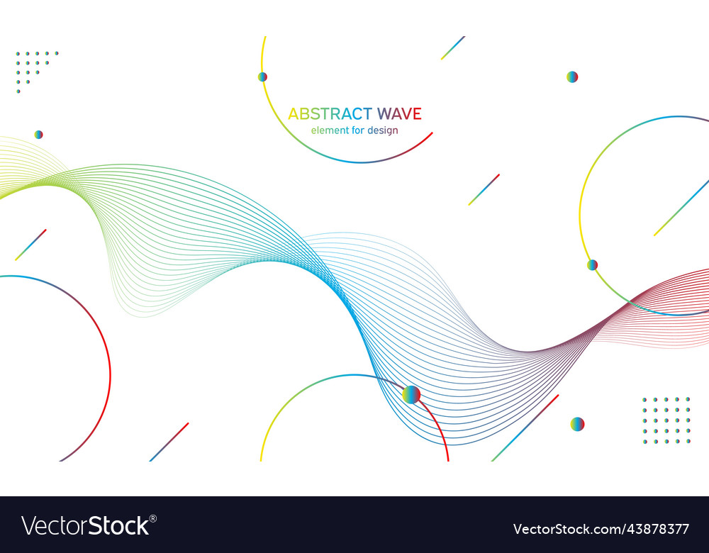Abstract colorful wave element for design